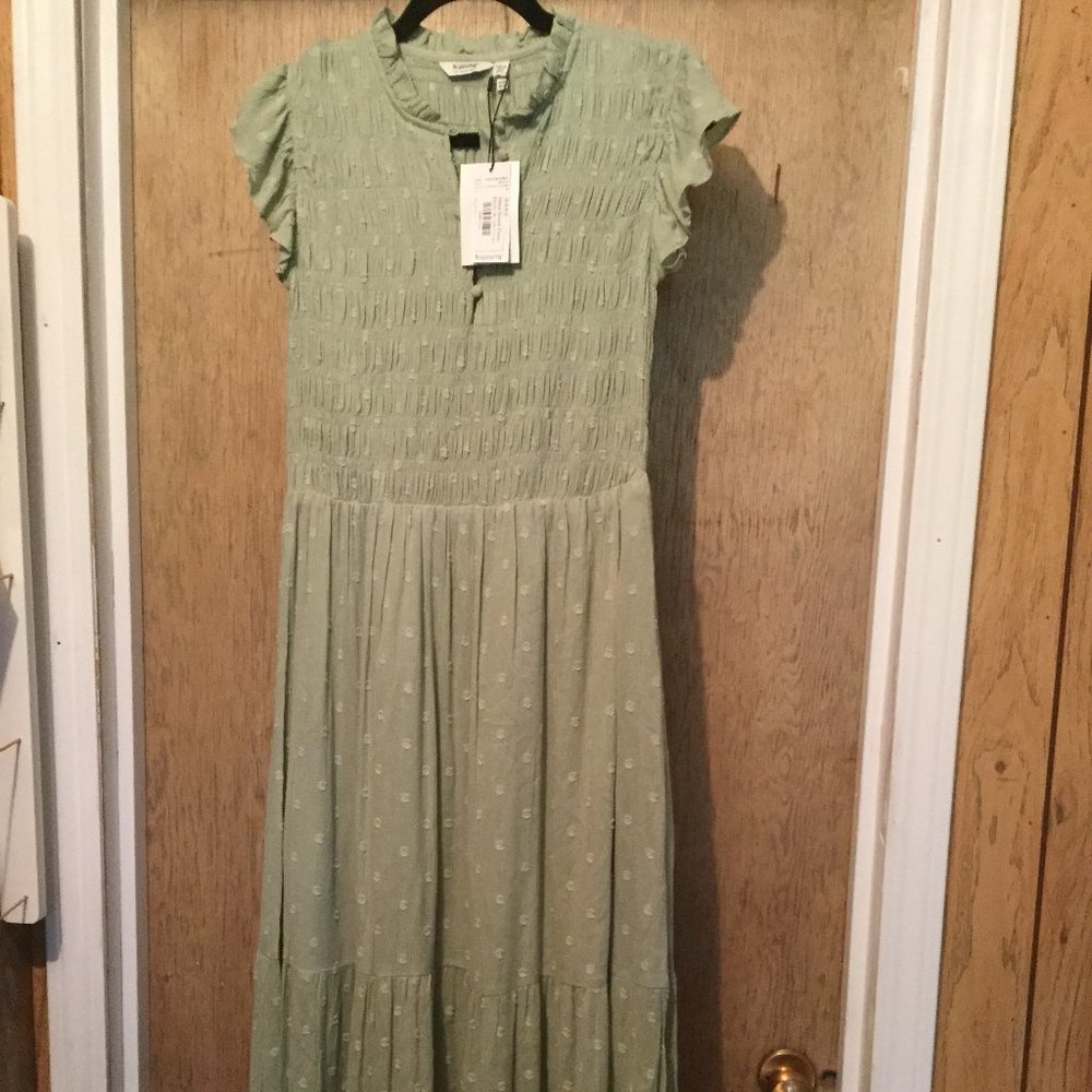 NWT B Young  tiered, ruffled sleeve maxi dress